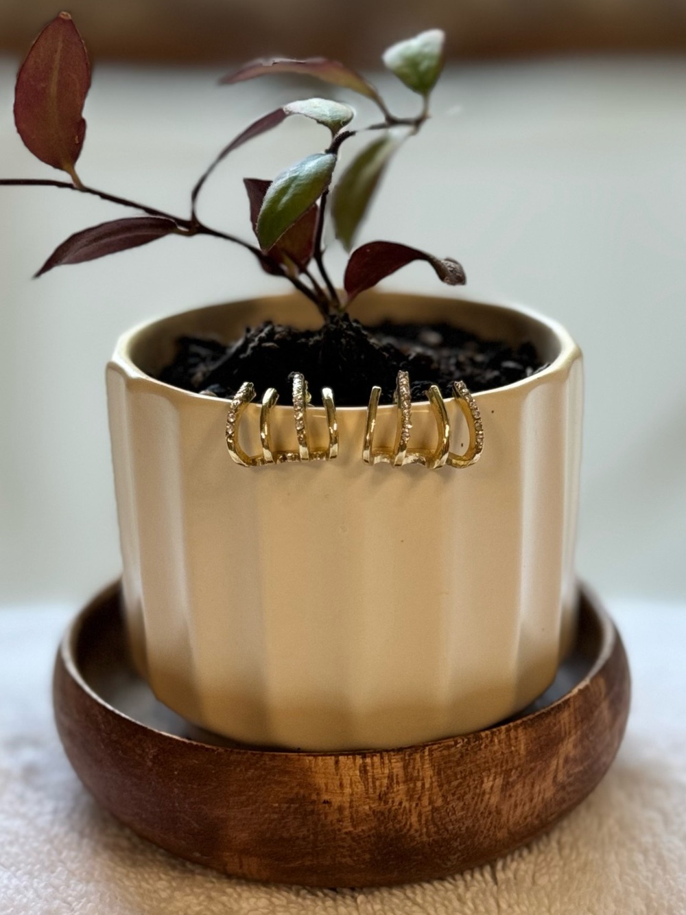 Gold Cuff Earrings
